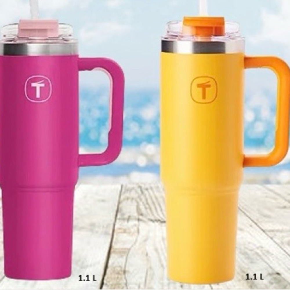 Big T Tumbler in Pink or Yellow